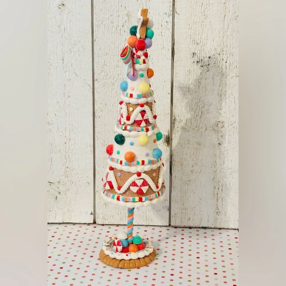 Cupcakes and Cashmere Gingerbread Candy Land Frosted Holiday‎ Christmas Tree NEW